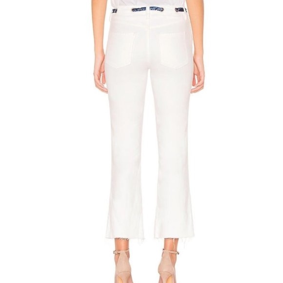FREE PEOPLE Belt Our Crop Bootcut Jeans In Ivory - Picture 2 of 8
